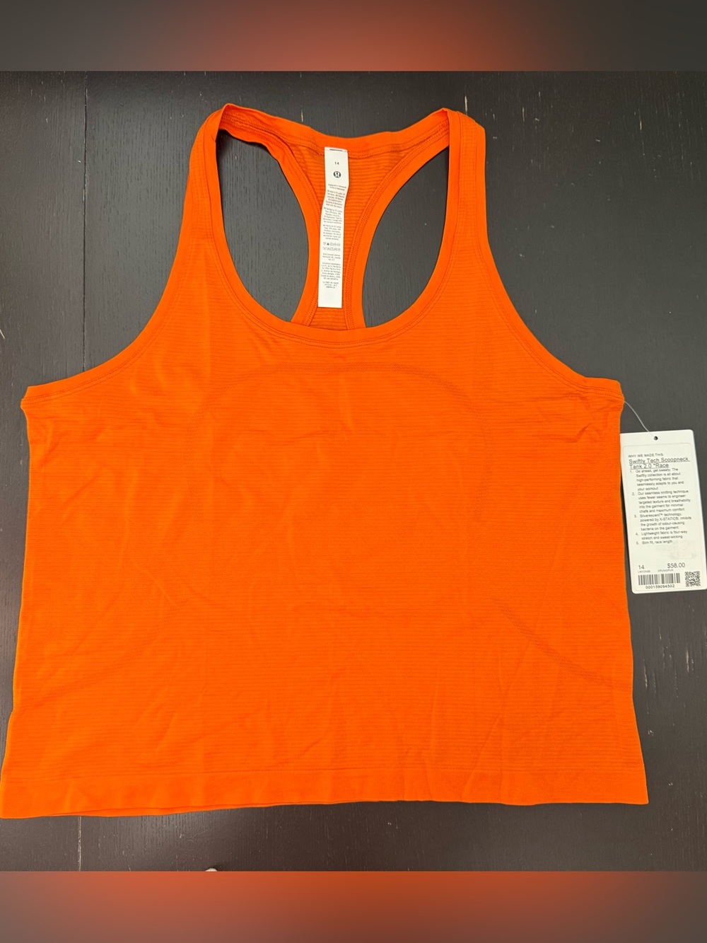 lululemon athletica Swiftly Racer Back Tank Orange Punch